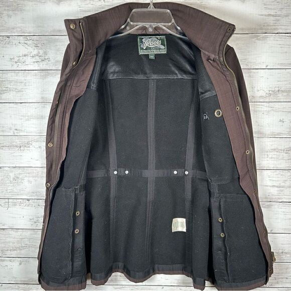 Roots WellPoint Removable Hood Fleece Lined Softshell Brown All Weather Jacket M - Picture 7 of 8